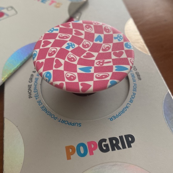 Popsockets Bundle of 2 - Frog 🐸 Print & Pink Checker Popgrip NWT - Picture 7 of 9